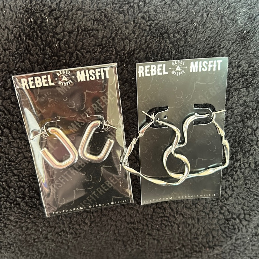 2 Pairs Rebel Misfit Earrings